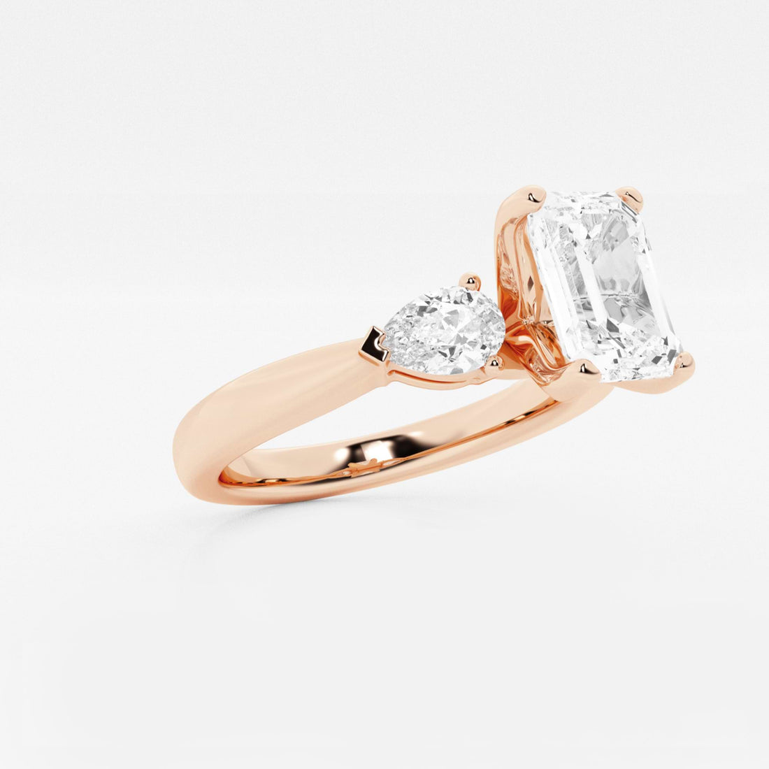 Emerald Cut Three-Stone Engagement Ring