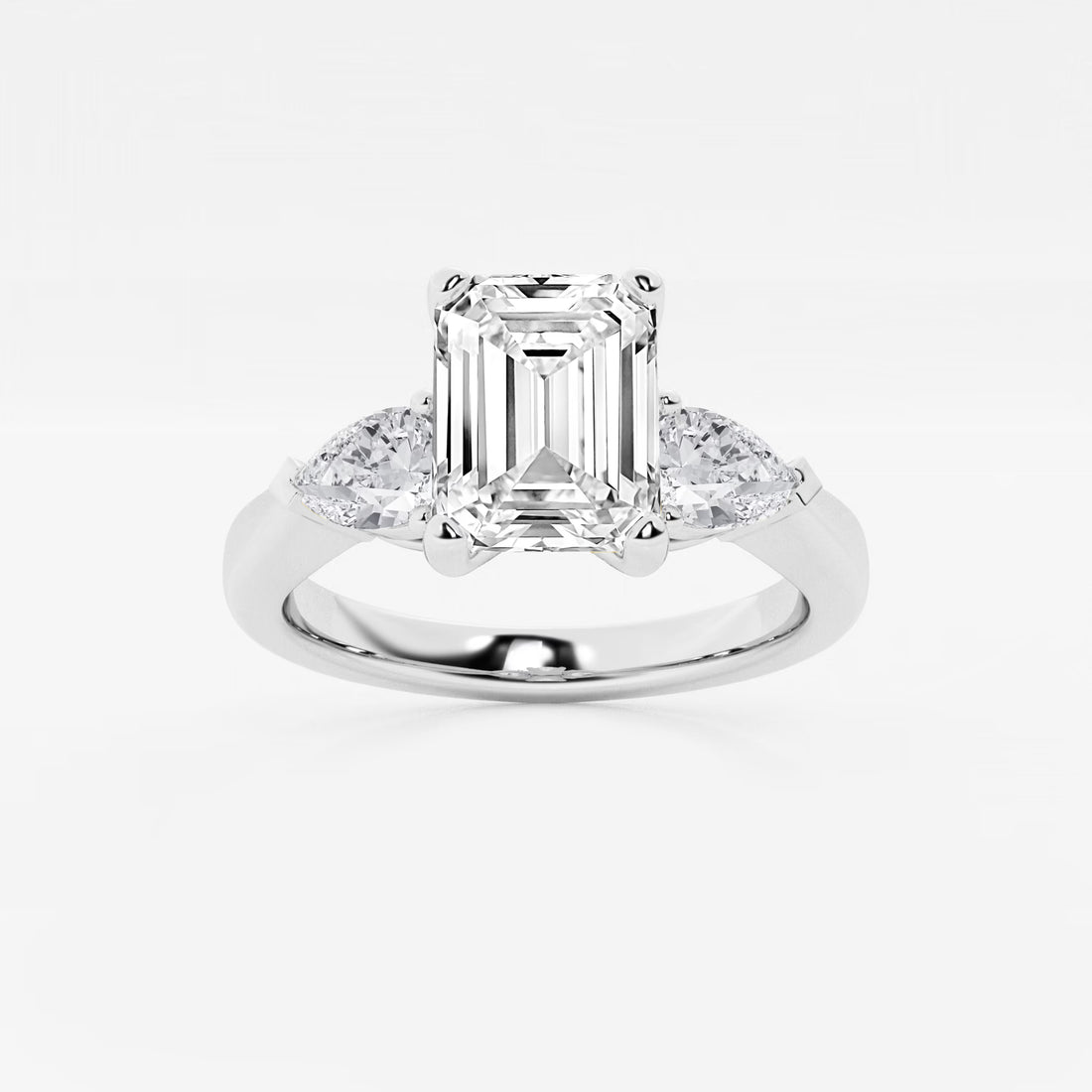 Emerald Cut Three-Stone Engagement Ring