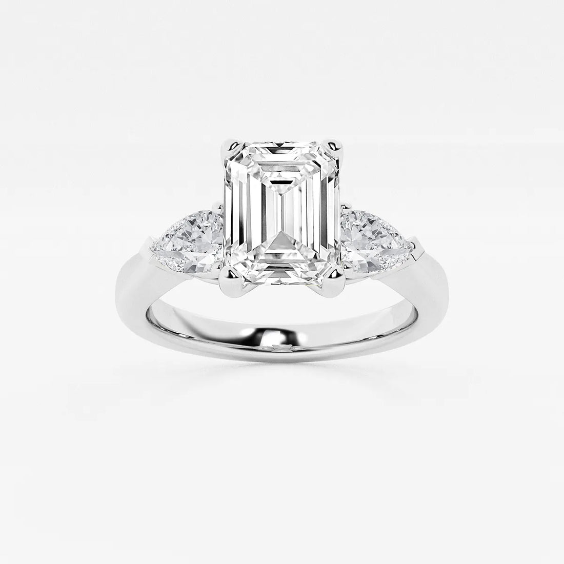 Emerald Cut Three-Stone Engagement Ring
