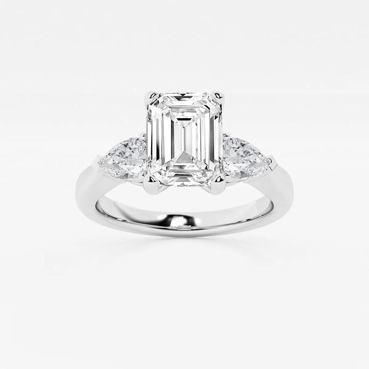 Emerald Cut Three-Stone Engagement Ring