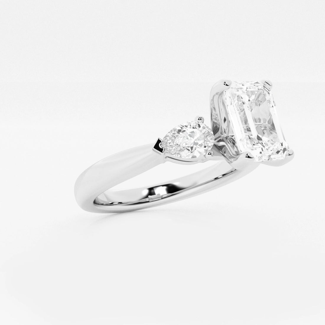 Emerald Cut Three-Stone Engagement Ring
