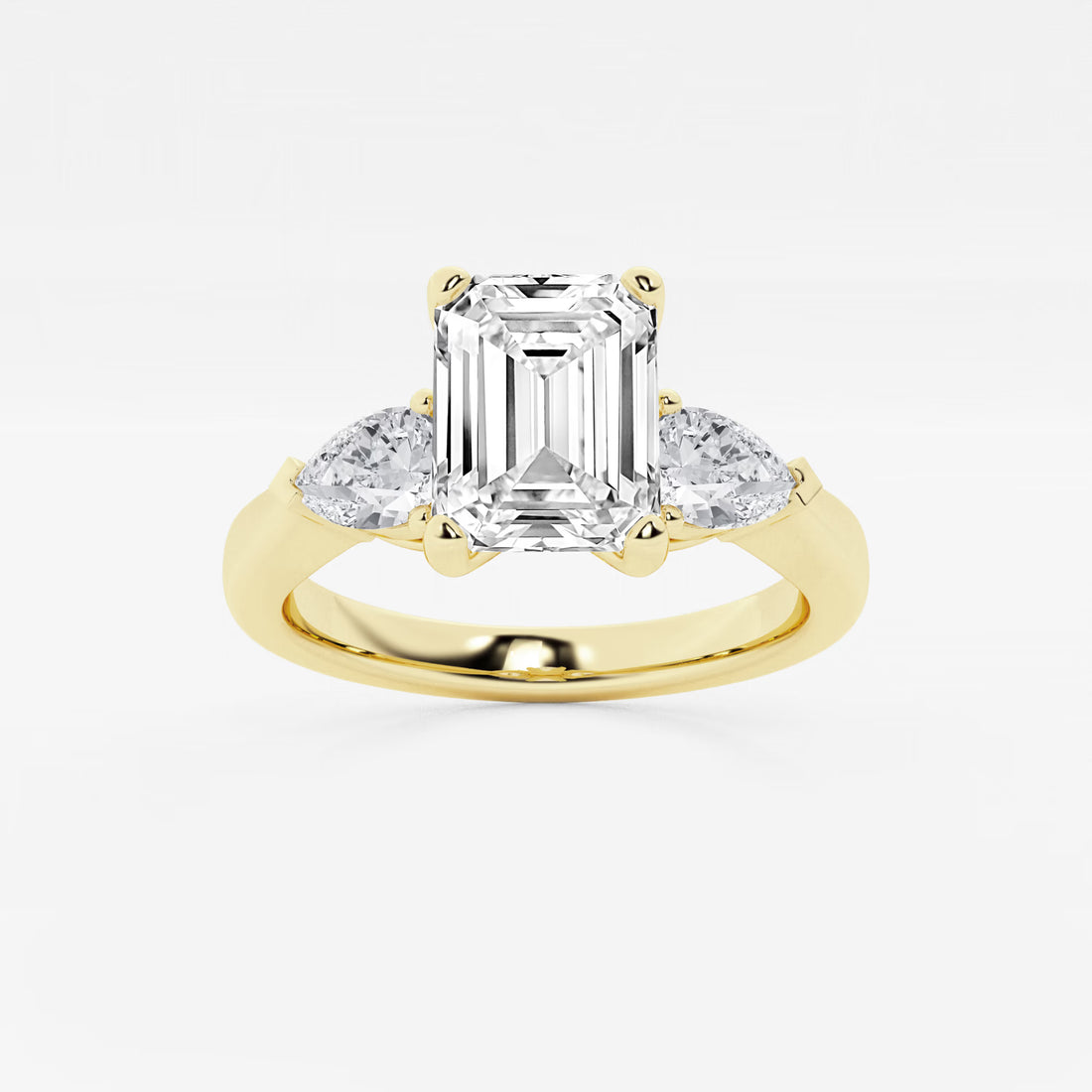 Emerald Cut Three-Stone Engagement Ring
