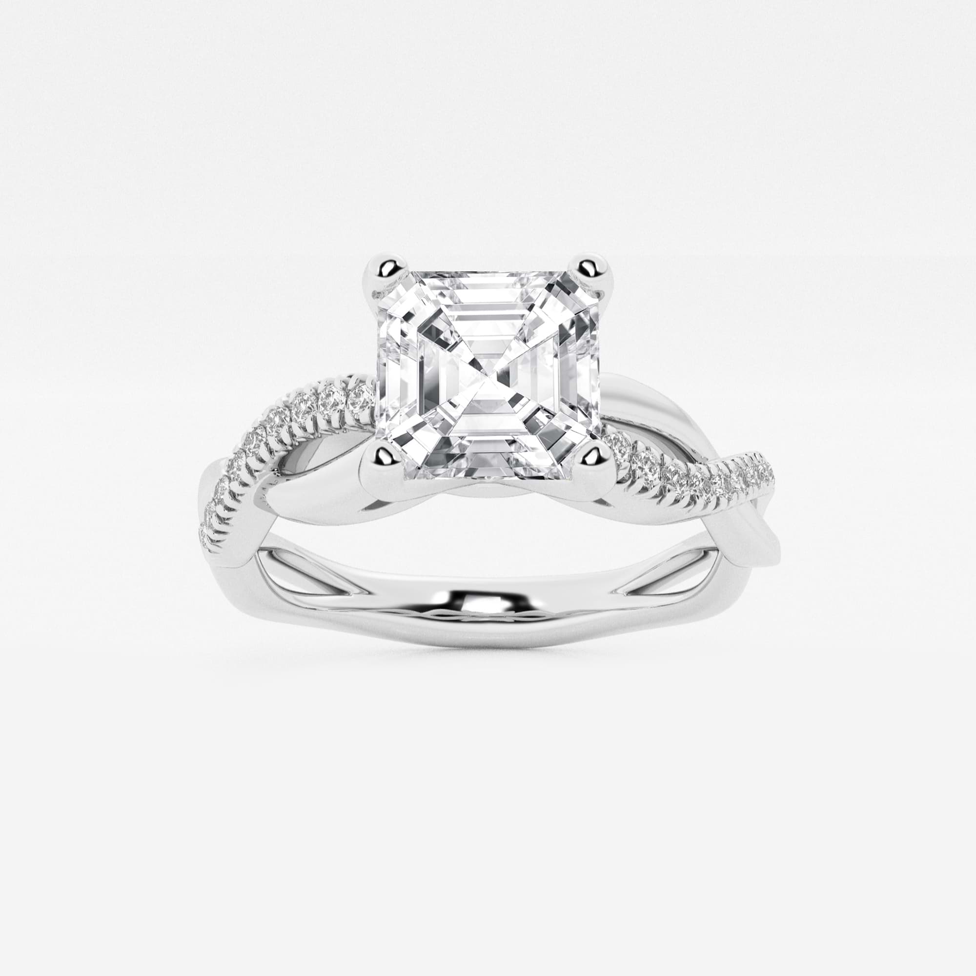 Asscher Lab Grown Diamond Intertwined Engagement Ring