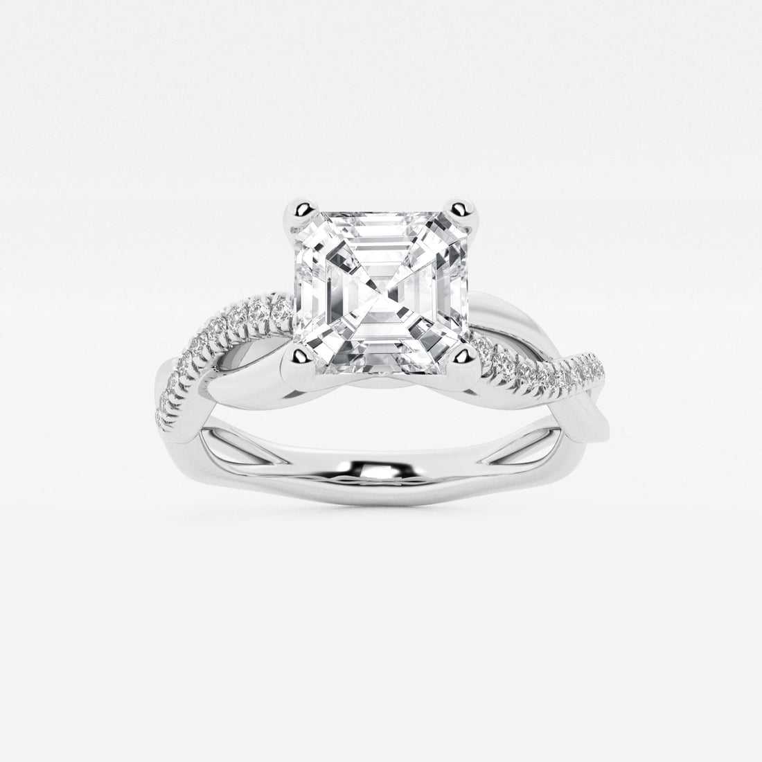 Asscher Lab Grown Diamond Intertwined Engagement Ring