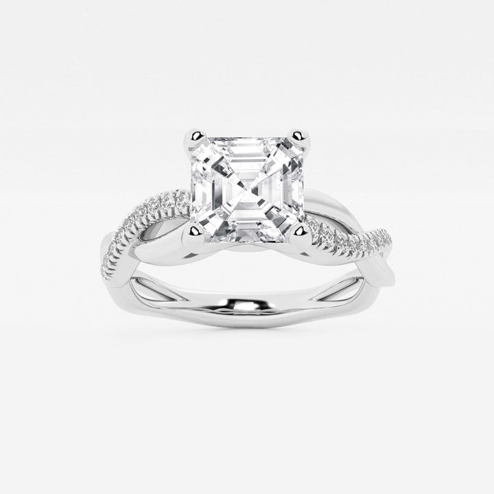 Asscher Lab Grown Diamond Intertwined Engagement Ring