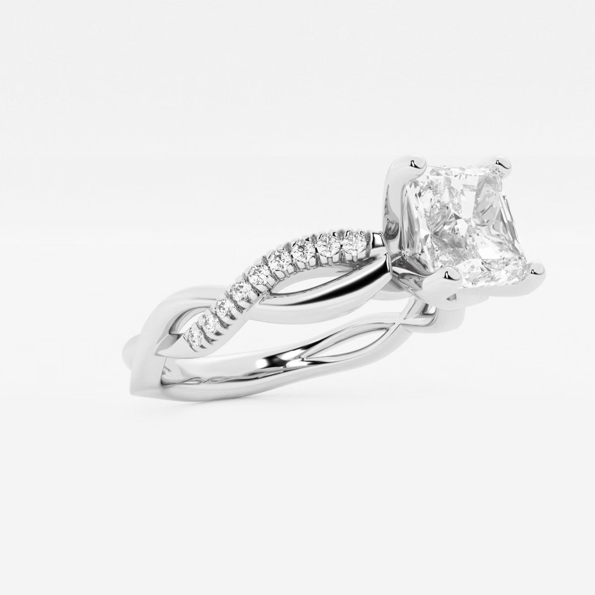 Asscher Lab Grown Diamond Intertwined Engagement Ring