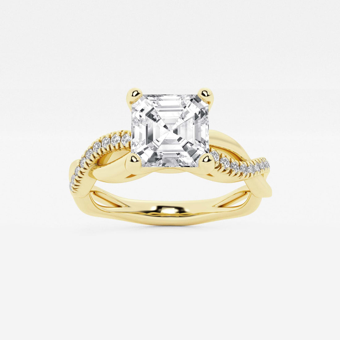 Asscher Lab Grown Diamond Intertwined Engagement Ring