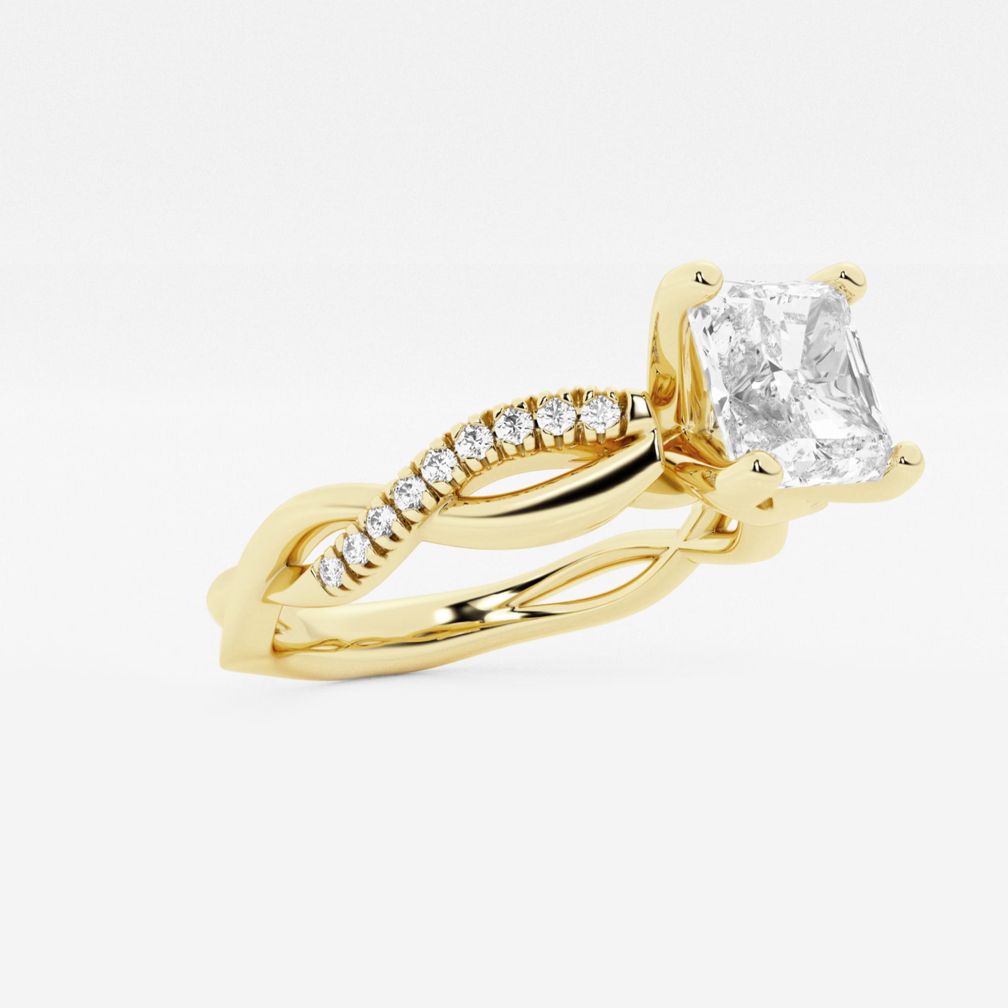 Asscher Lab Grown Diamond Intertwined Engagement Ring