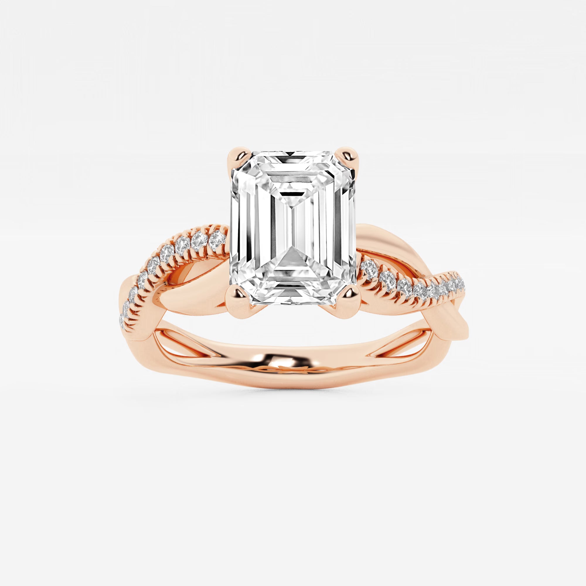 Emerald Cut Lab Grown Diamond Engagement Ring