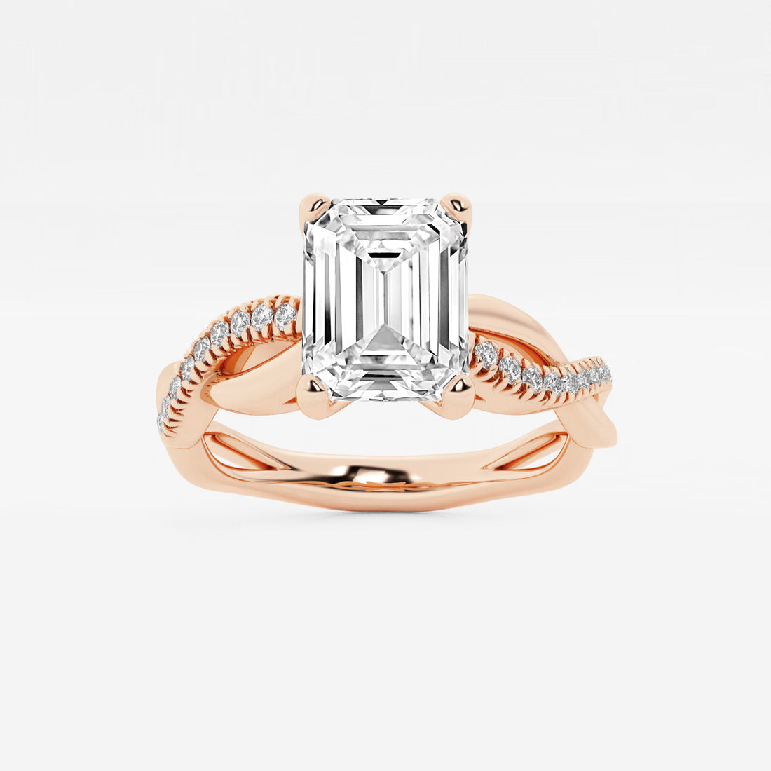 Emerald Cut Lab Grown Diamond Engagement Ring