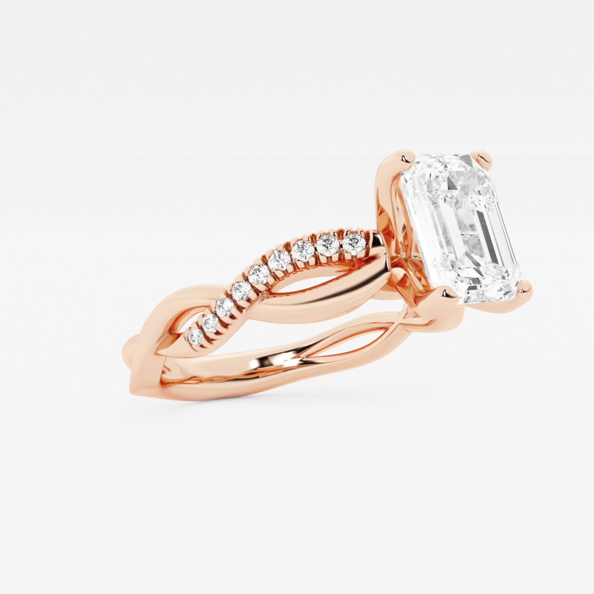 Emerald Cut Lab Grown Diamond Engagement Ring