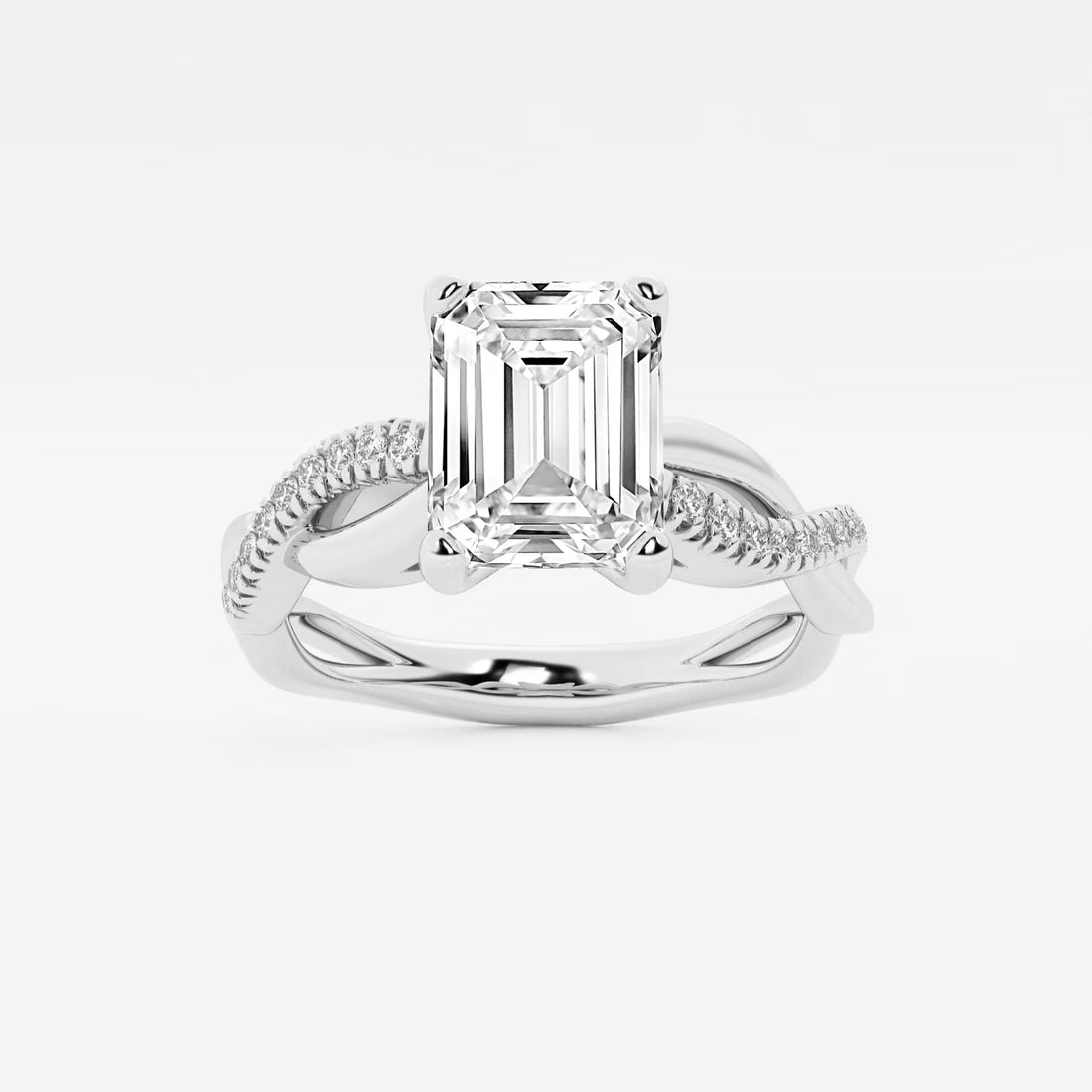 Emerald Cut Lab Grown Diamond Engagement Ring