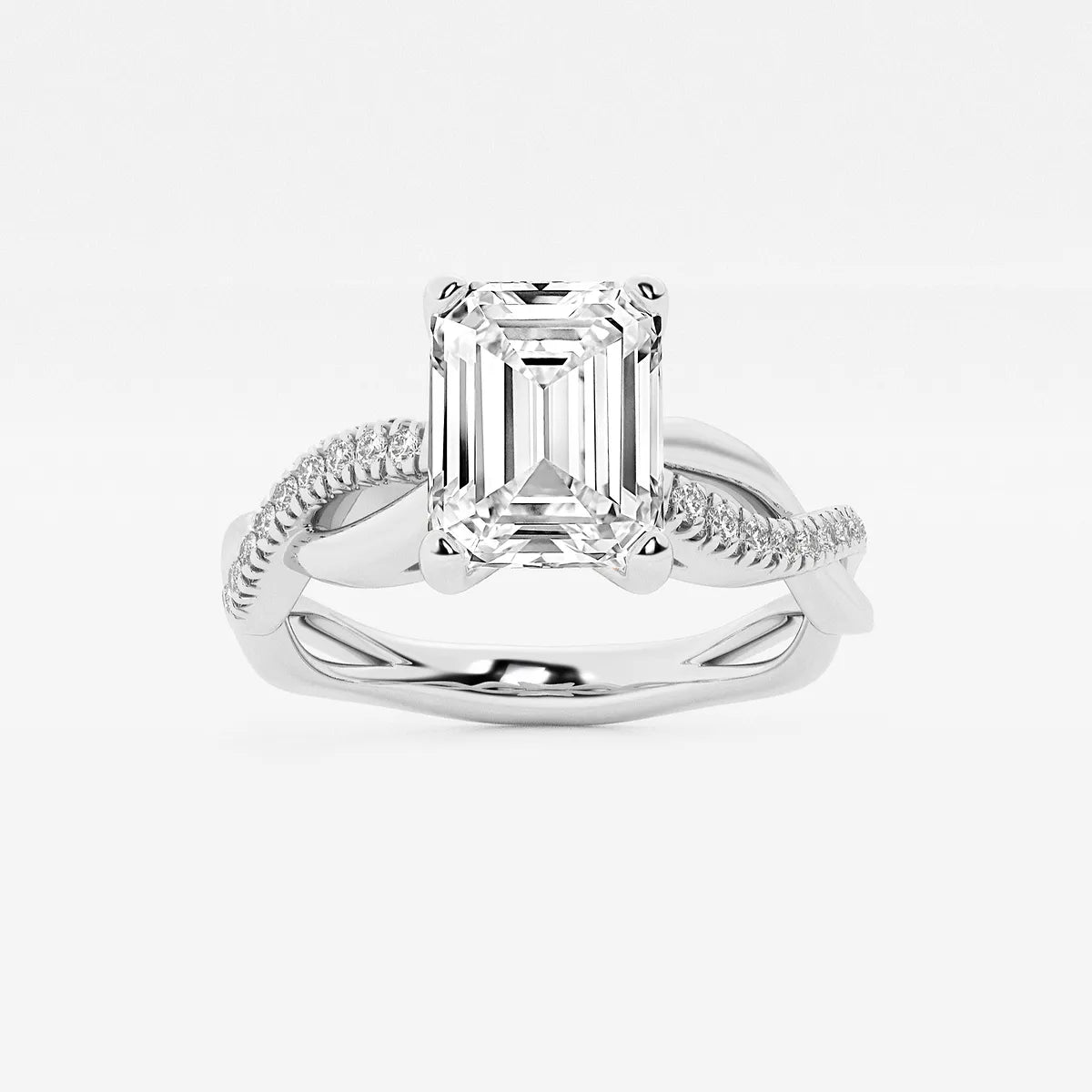 Emerald Cut Lab Grown Diamond Engagement Ring