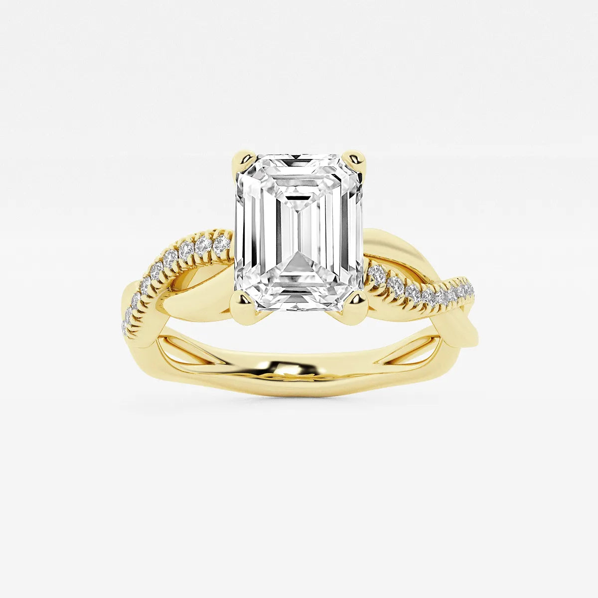 Emerald Cut Lab Grown Diamond Engagement Ring