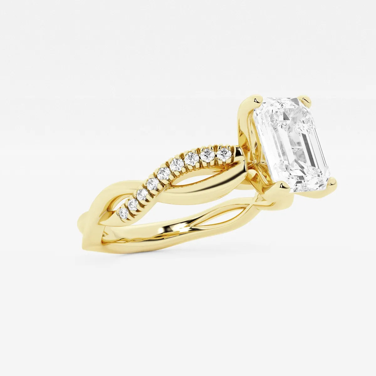 Emerald Cut Lab Grown Diamond Engagement Ring