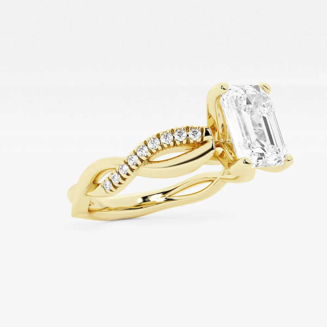 Emerald Cut Lab Grown Diamond Engagement Ring