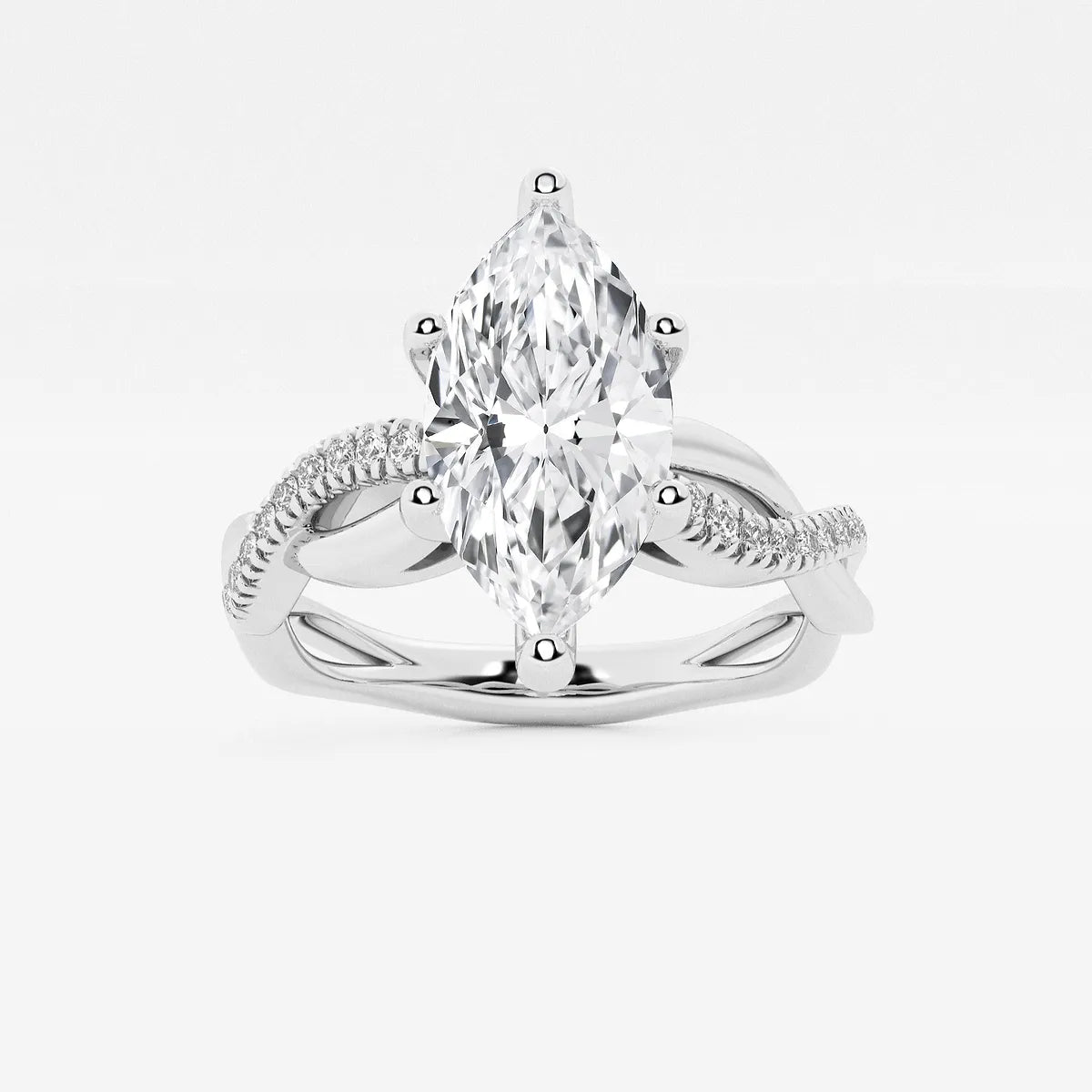 Seralya Marquise Lab-Grown Diamond Intertwined Engagement Ring
