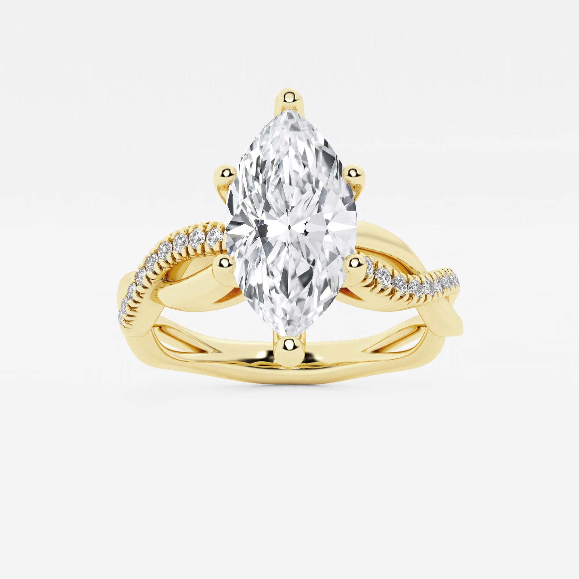 Seralya Marquise Lab-Grown Diamond Intertwined Engagement Ring