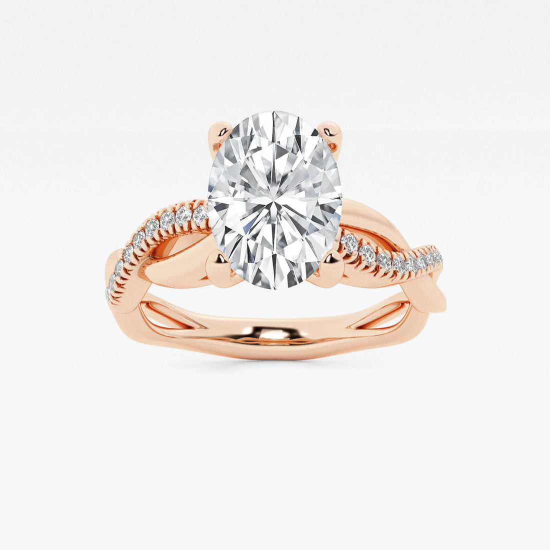 Oval Lab Diamond Twist Engagement Ring