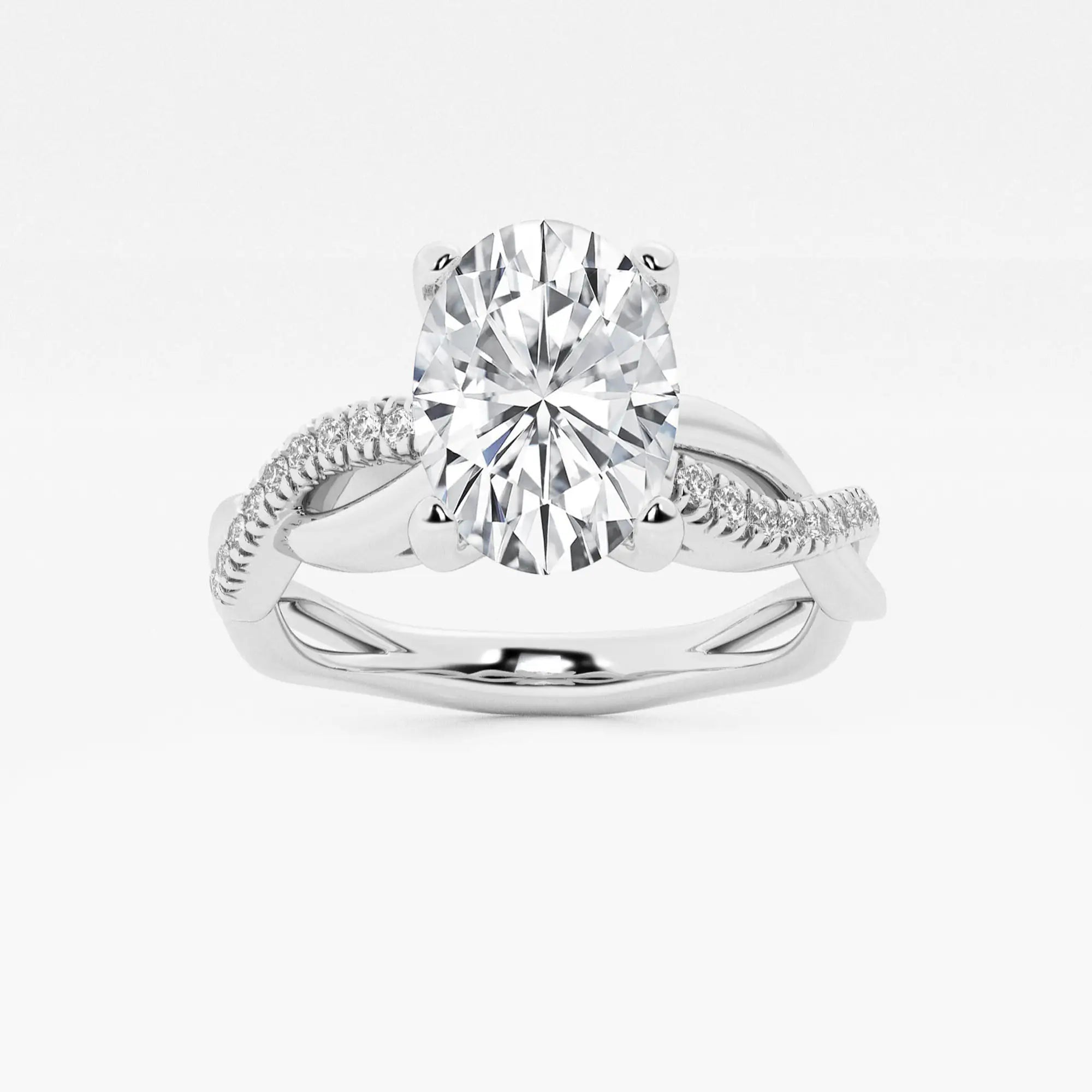 Oval Lab Diamond Twist Engagement Ring