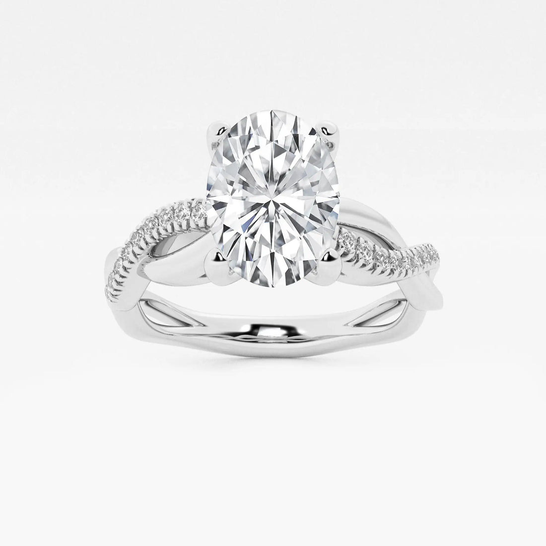 Oval Lab Diamond Twist Engagement Ring