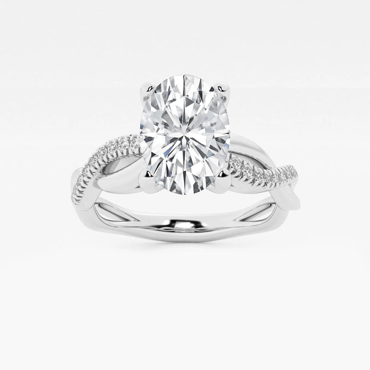 Oval Lab Diamond Twist Engagement Ring