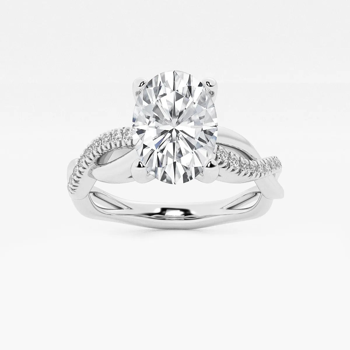 Oval Lab Diamond Twist Engagement Ring