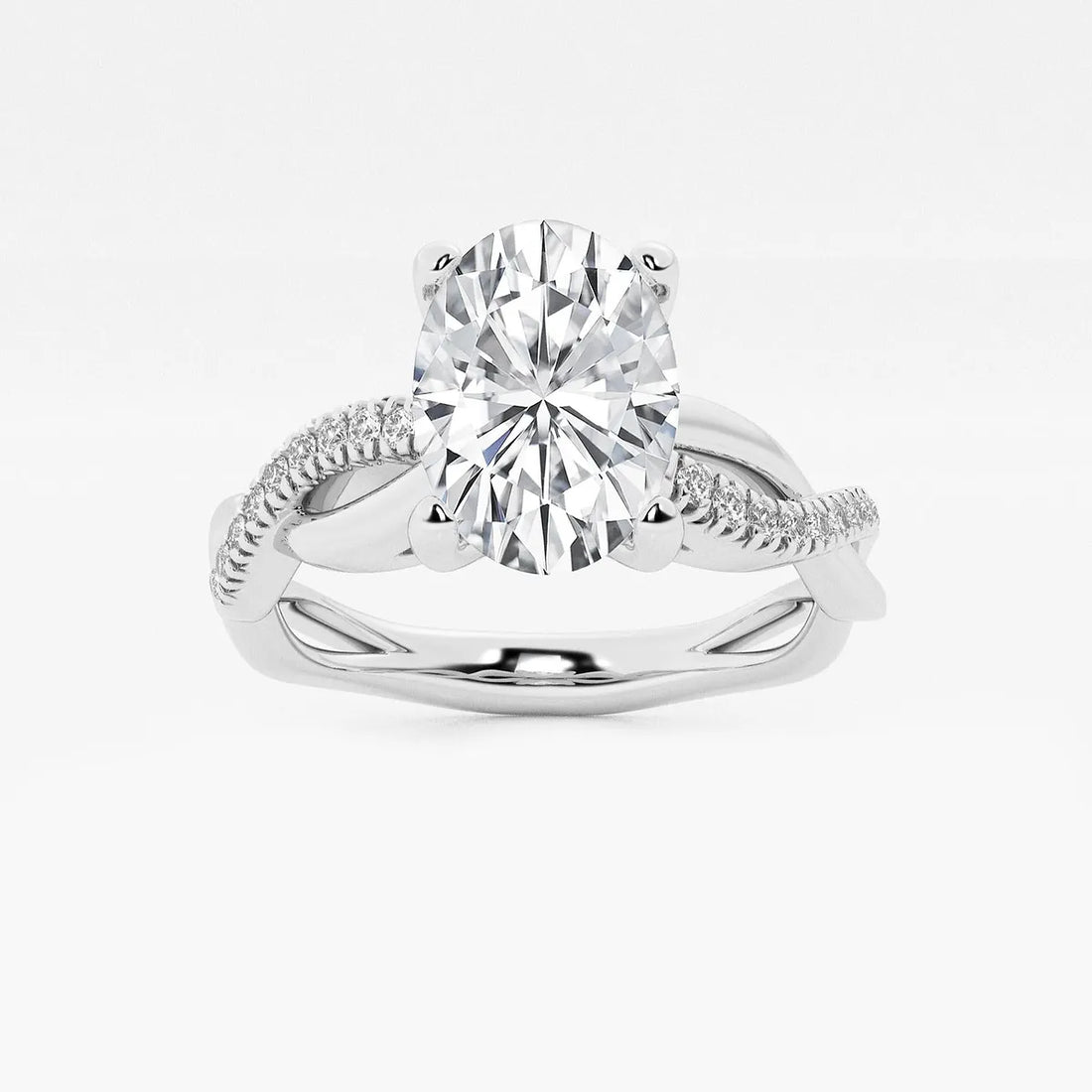Oval Lab Diamond Twist Engagement Ring
