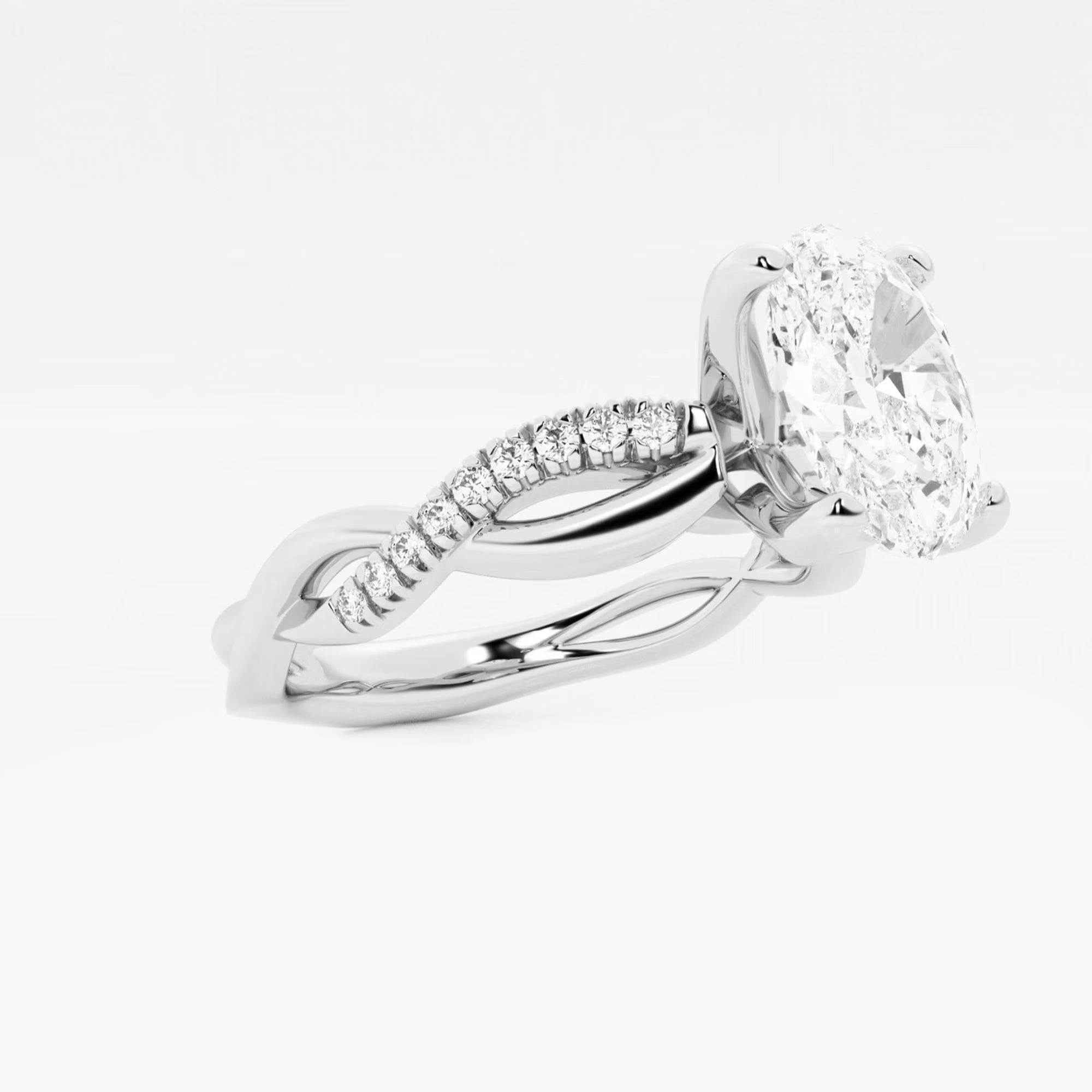 Oval Lab Diamond Twist Engagement Ring