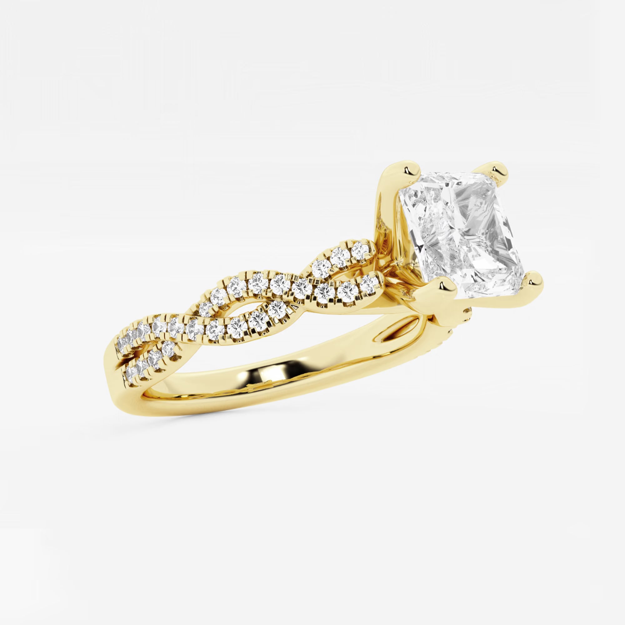 Celestia Asscher Diamond Double Twist Engagement Ring