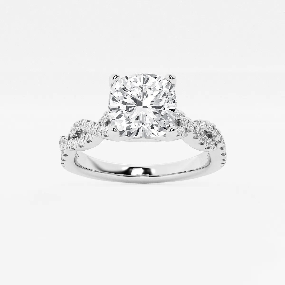 Cushion Lab Grown Diamond Double Twist Engagement Ring