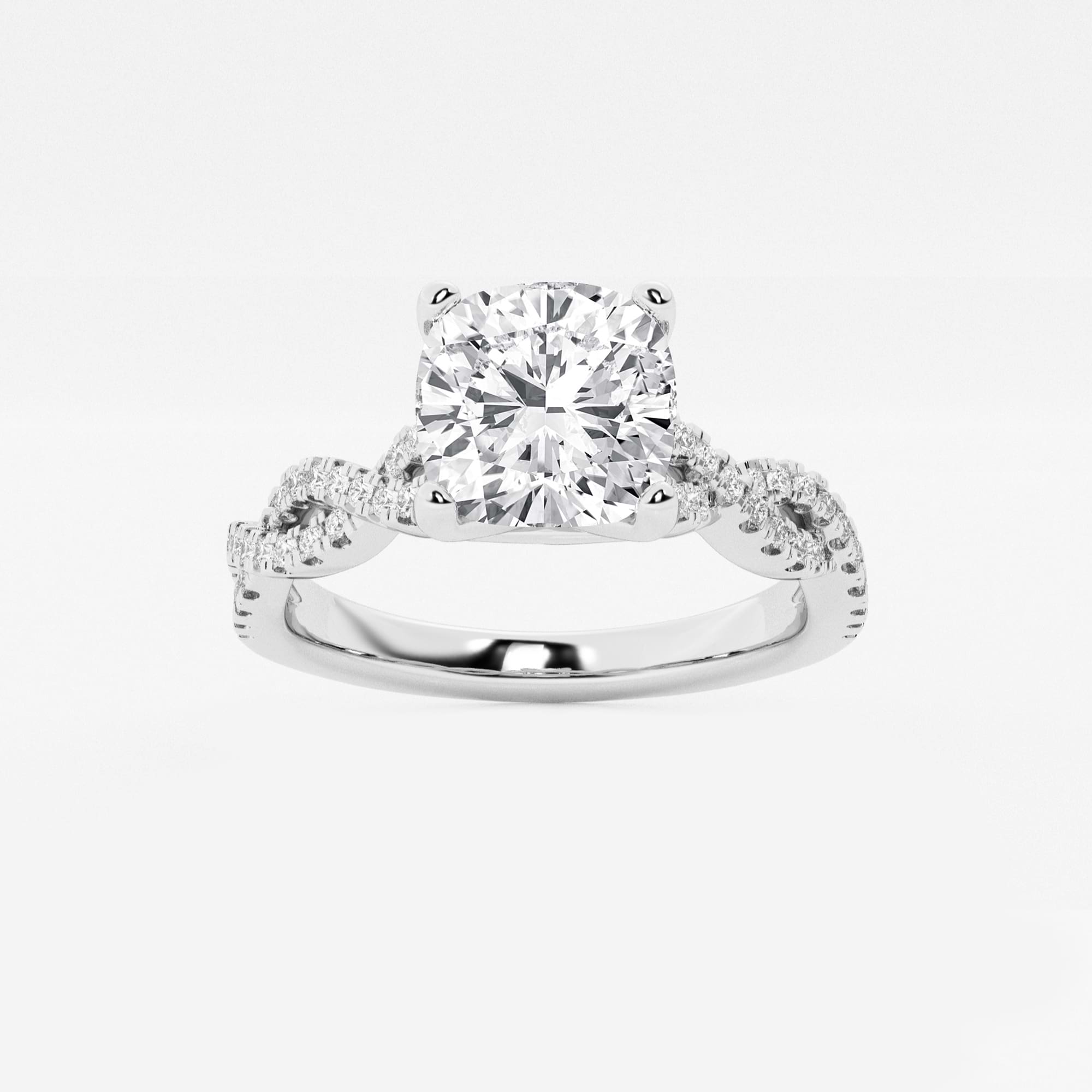 Cushion Lab Grown Diamond Double Twist Engagement Ring