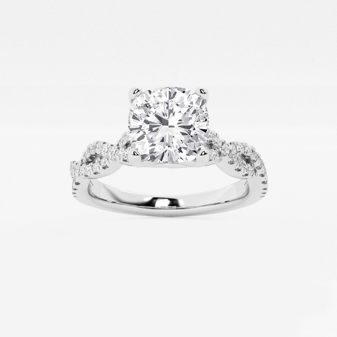 Cushion Lab Grown Diamond Double Twist Engagement Ring