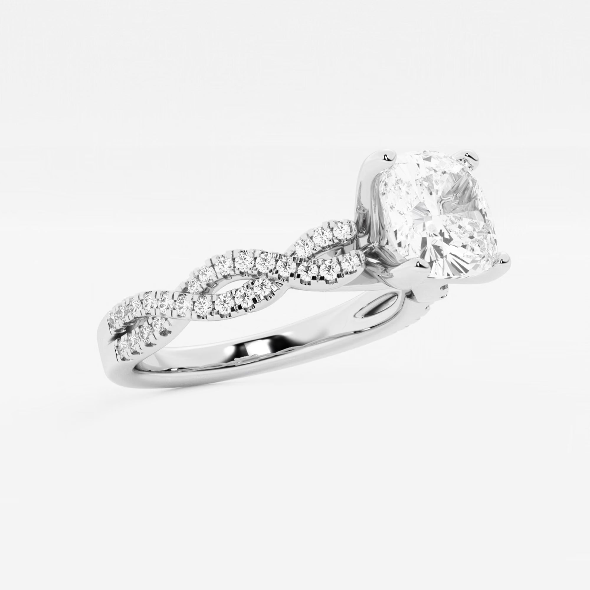 Cushion Lab Grown Diamond Double Twist Engagement Ring