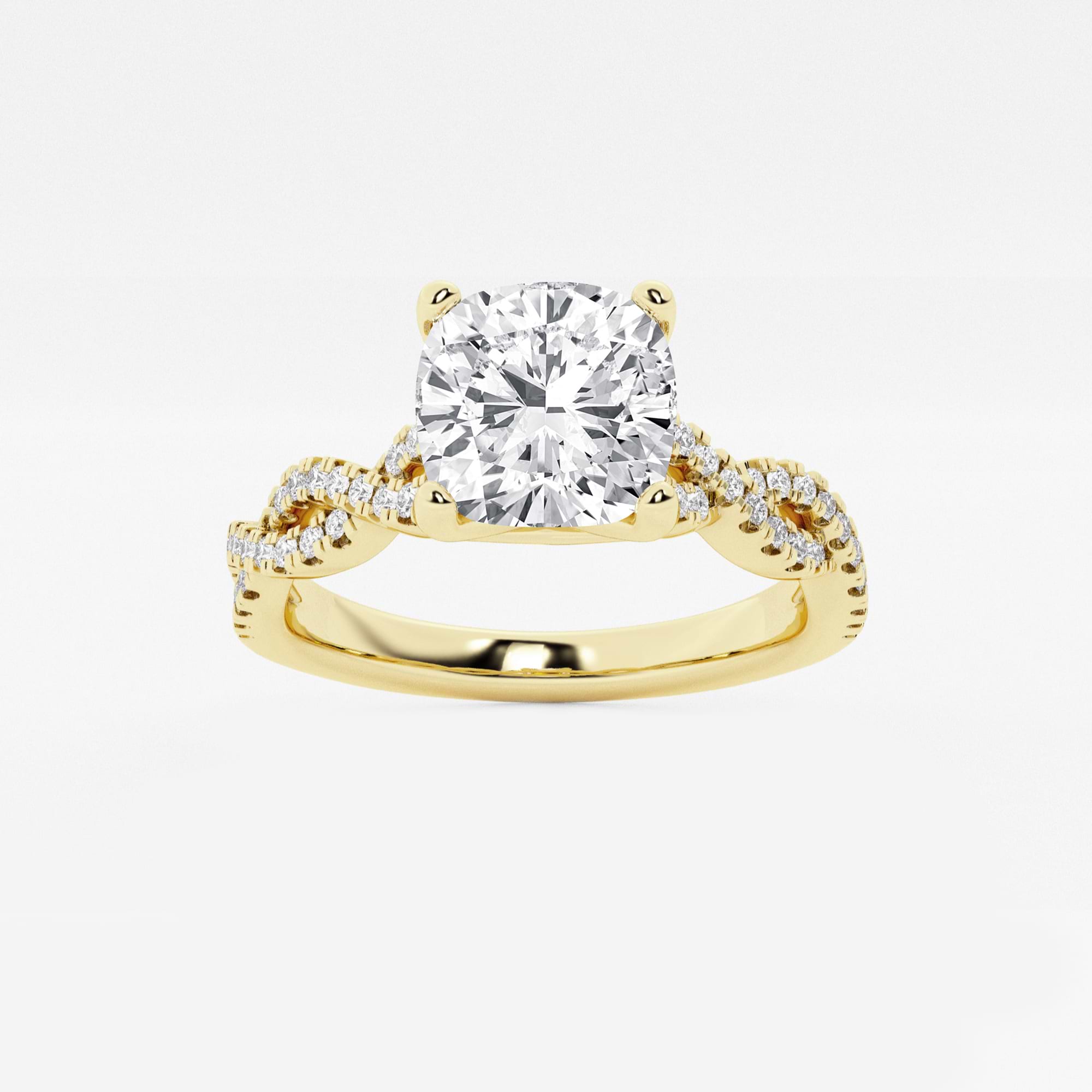 Cushion Lab Grown Diamond Double Twist Engagement Ring