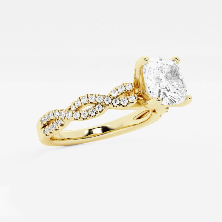 Cushion Lab Grown Diamond Double Twist Engagement Ring