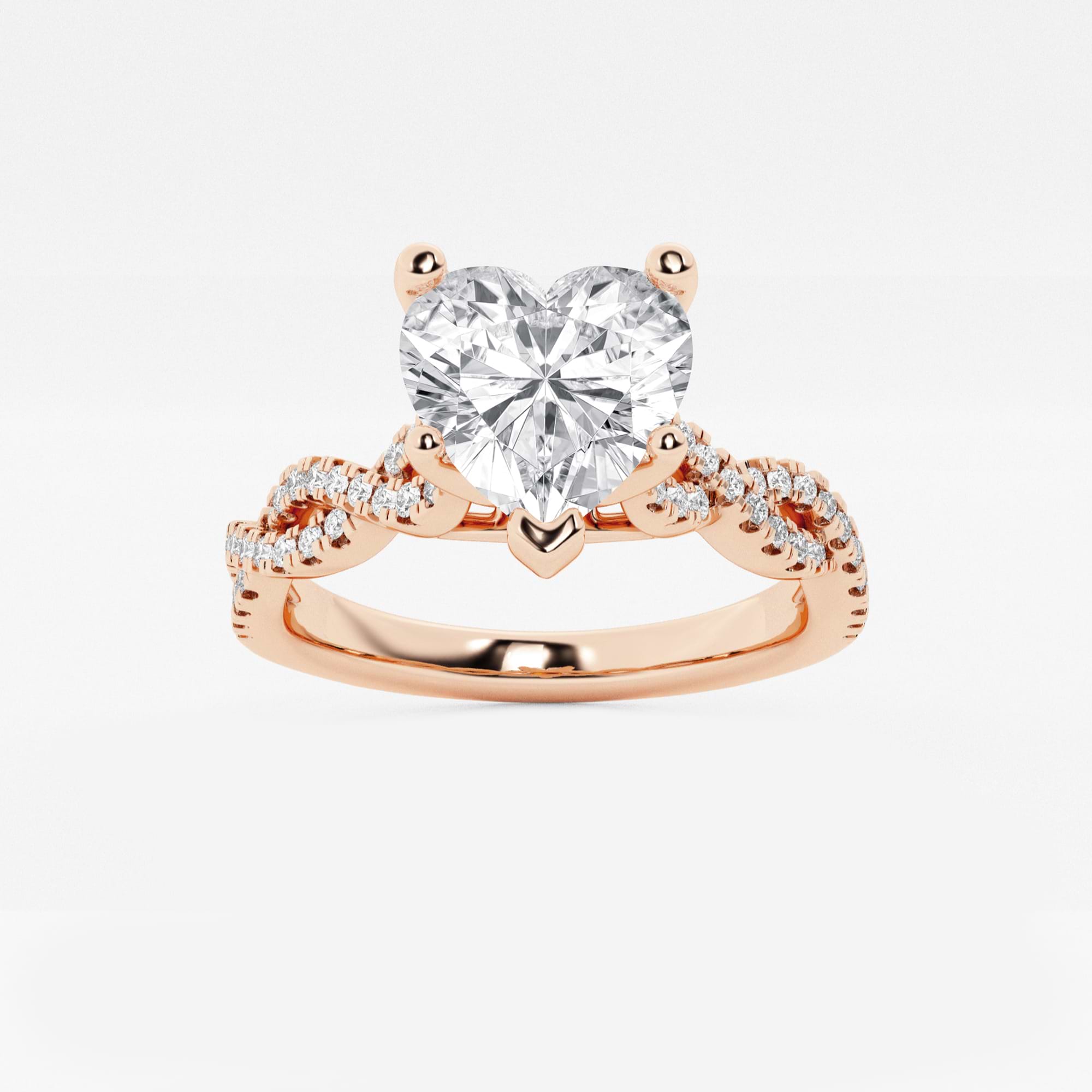 Amoura Twist Heart Cut Lab-Grown Diamond Double Twist Engagement Ring