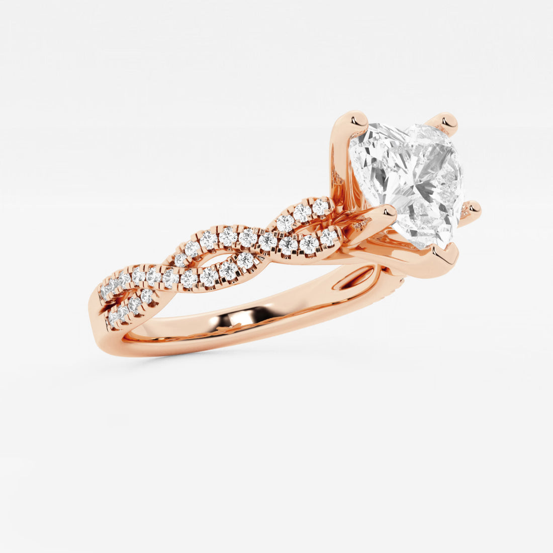 Amoura Twist Heart Cut Lab-Grown Diamond Double Twist Engagement Ring