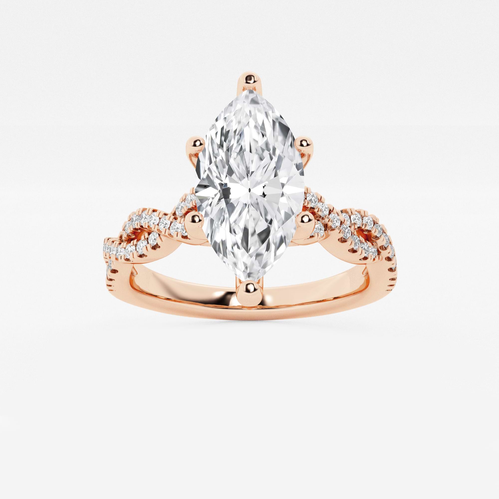 Eterna Marquise Lab-Grown Diamond Double Twist Engagement Ring