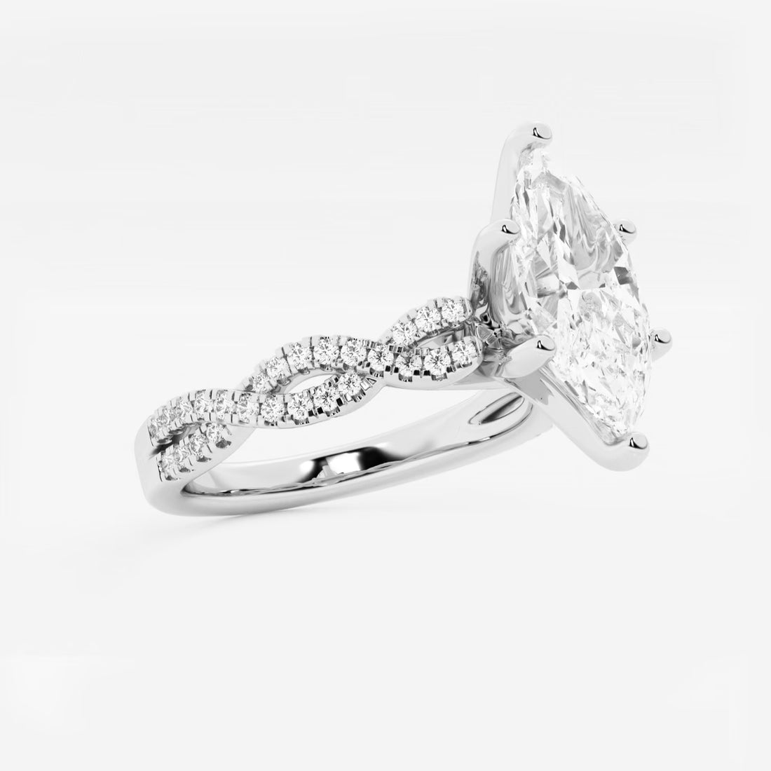 Eterna Marquise Lab-Grown Diamond Double Twist Engagement Ring