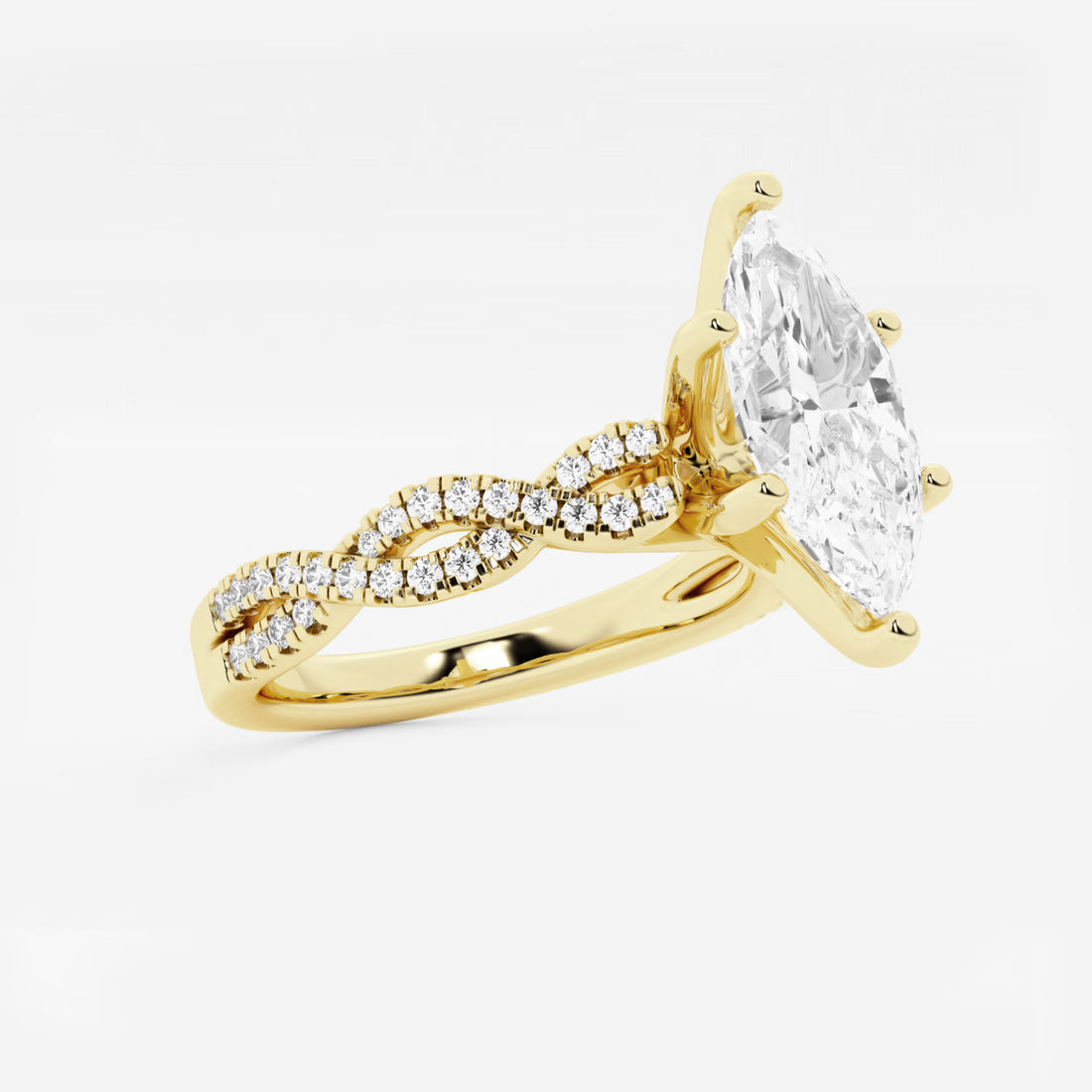 Eterna Marquise Lab-Grown Diamond Double Twist Engagement Ring