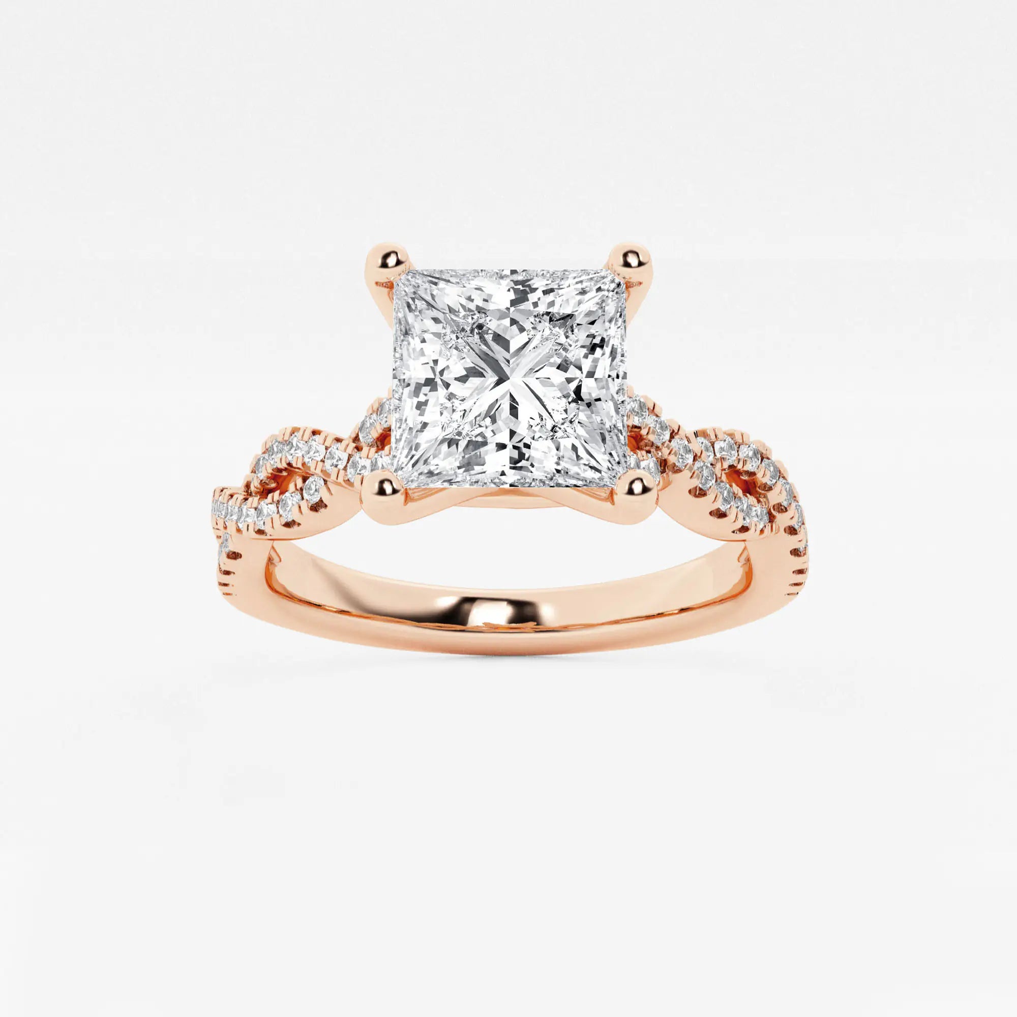 Twisté Éternelle Princess Cut Lab-Grown Diamond Double Twist Engagement Ring