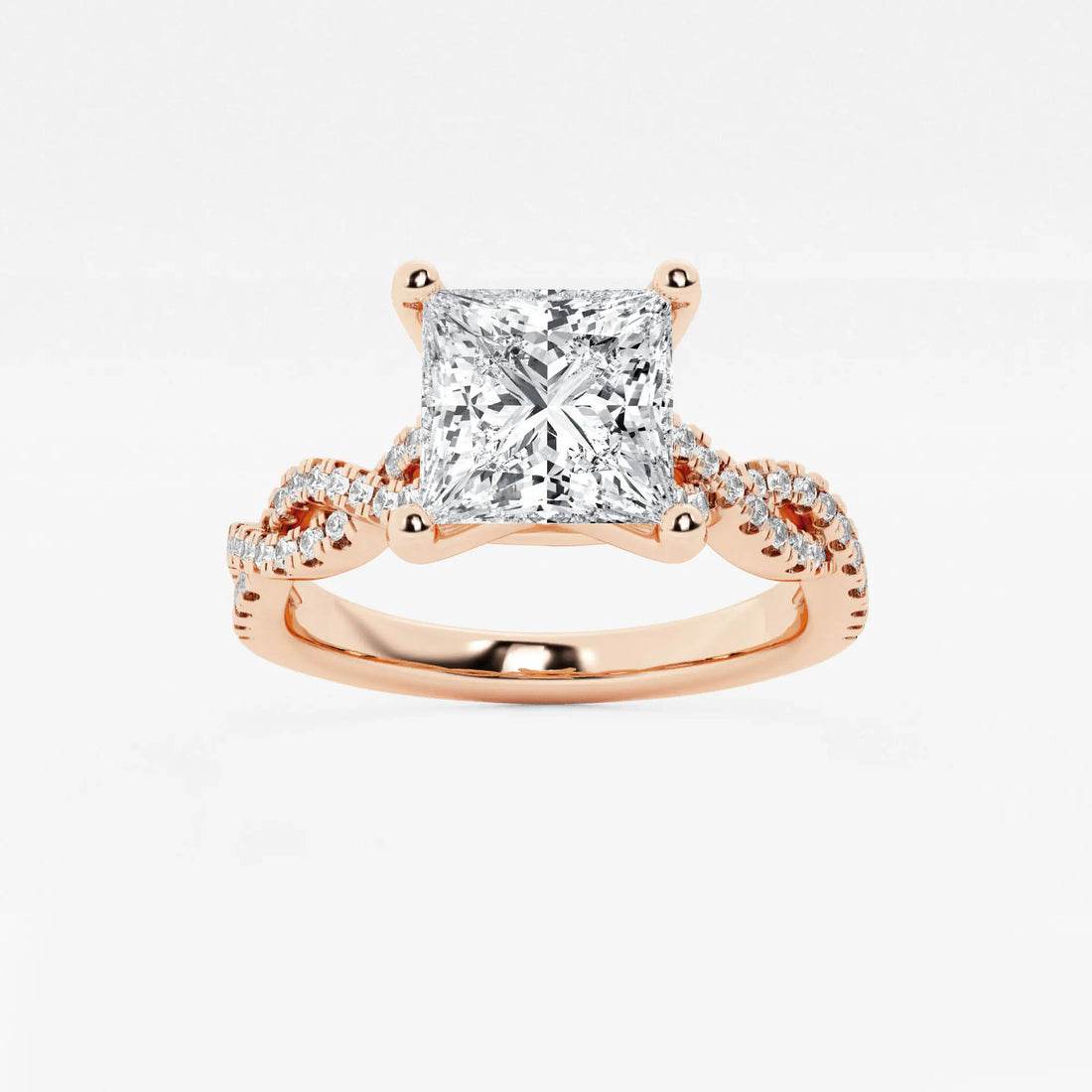 Twisté Éternelle Princess Cut Lab-Grown Diamond Double Twist Engagement Ring