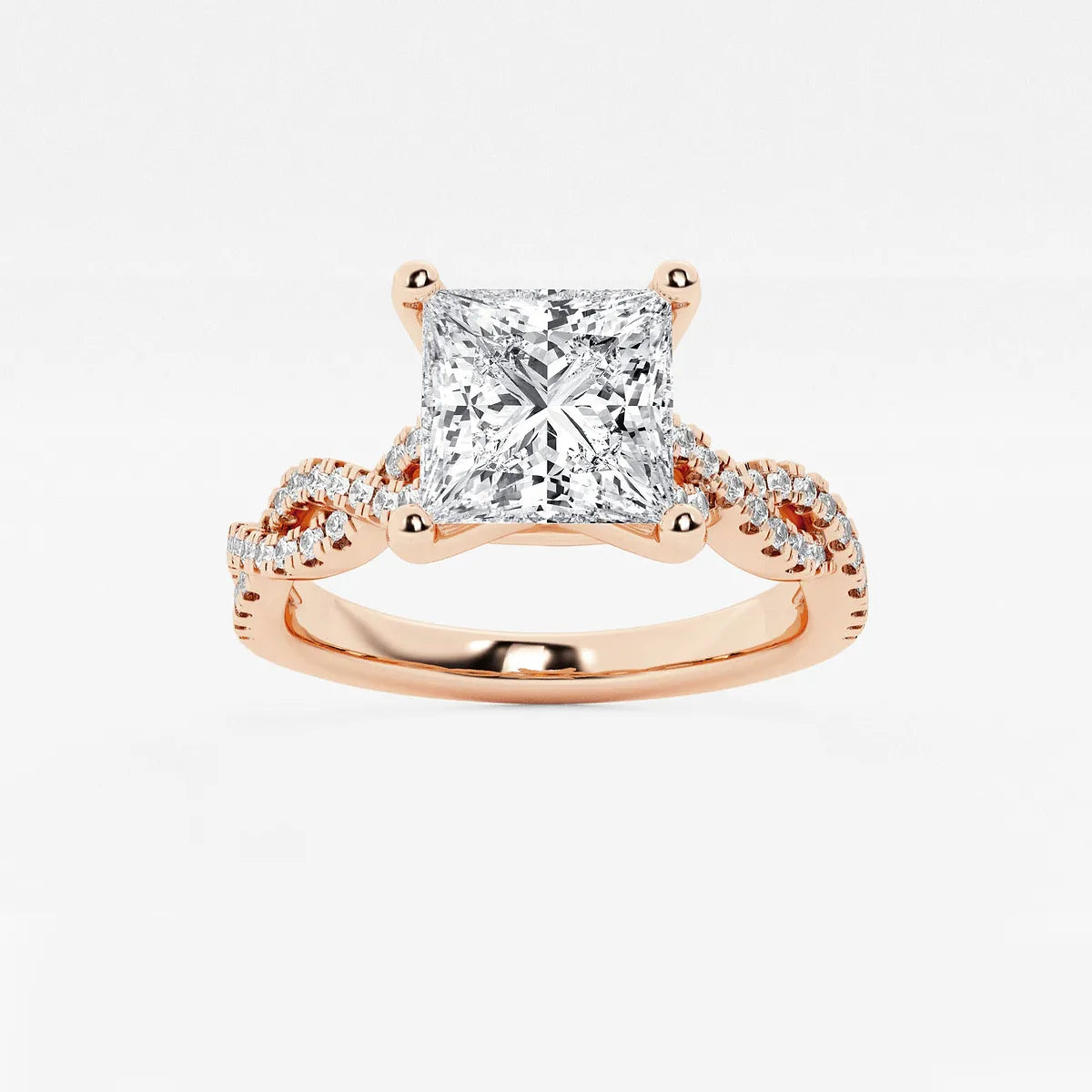 Twisté Éternelle Princess Cut Lab-Grown Diamond Double Twist Engagement Ring