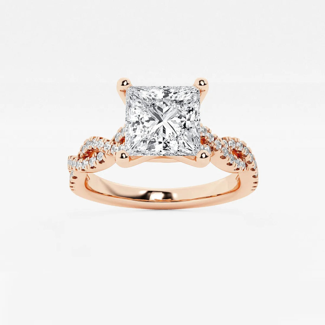 Twisté Éternelle Princess Cut Lab-Grown Diamond Double Twist Engagement Ring
