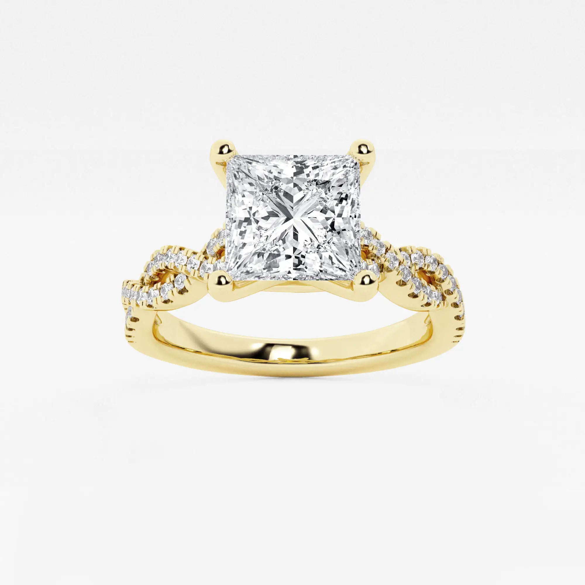 Twisté Éternelle Princess Cut Lab-Grown Diamond Double Twist Engagement Ring