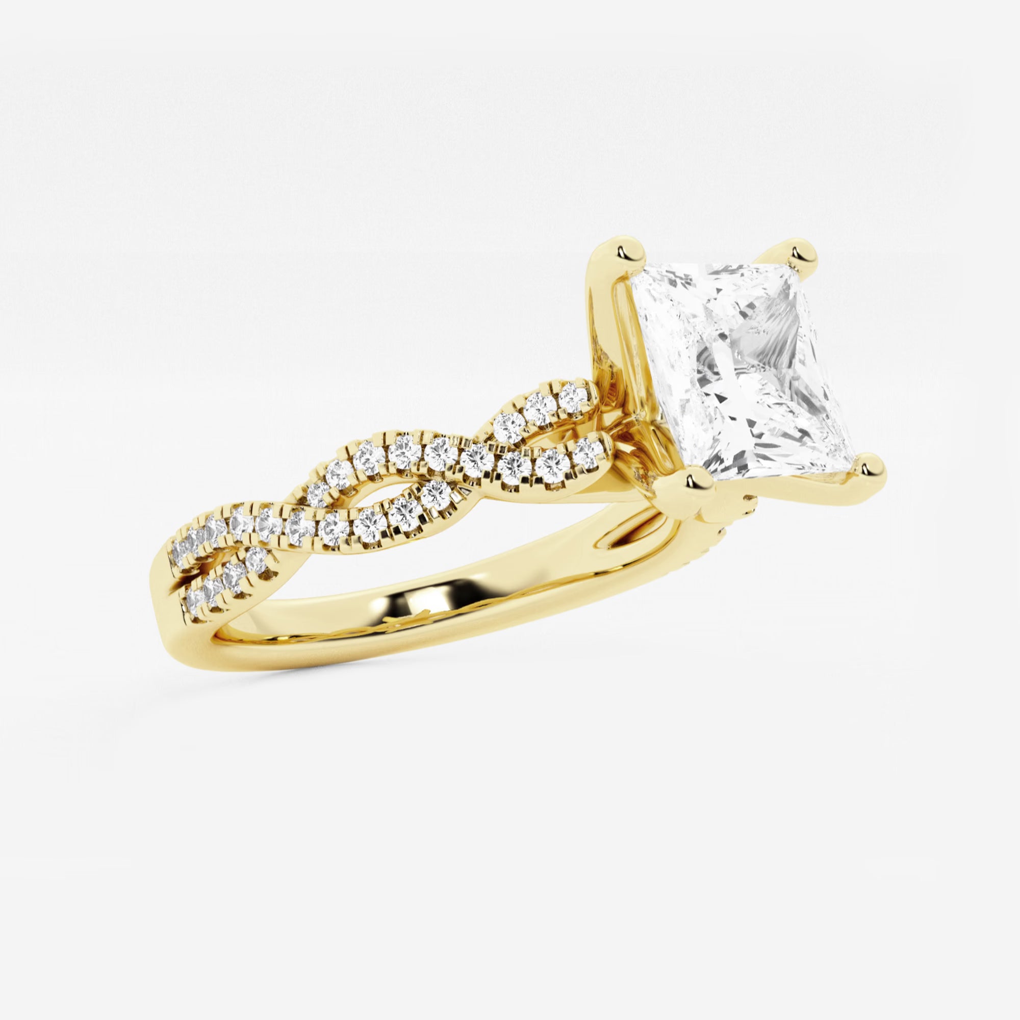 Twisté Éternelle Princess Cut Lab-Grown Diamond Double Twist Engagement Ring