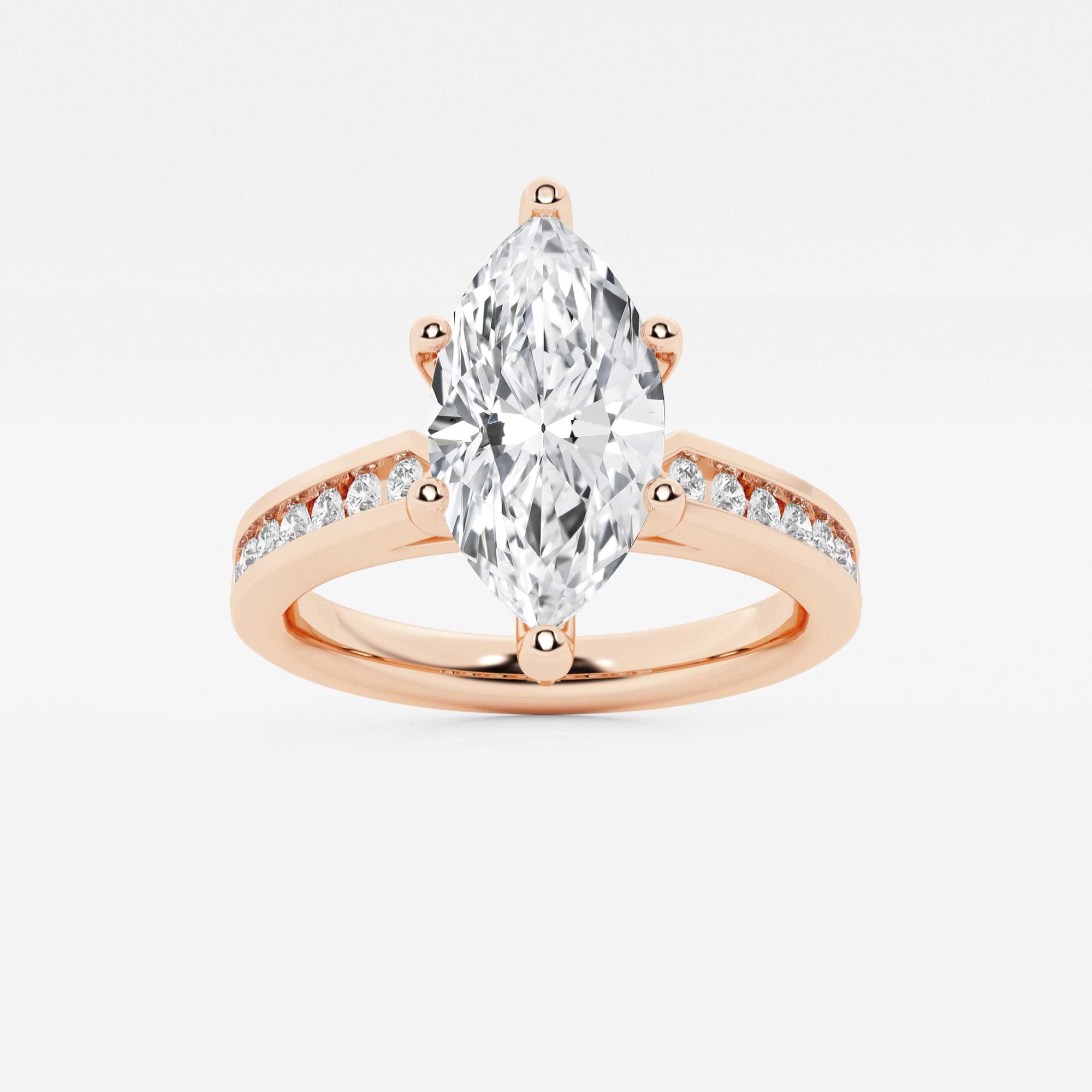 Althea Marquise Lab-Grown Diamond Engagement Ring with Channel Set Side Accents