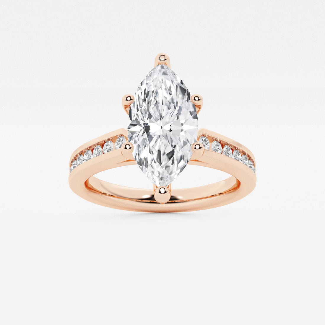 Althea Marquise Lab-Grown Diamond Engagement Ring with Channel Set Side Accents