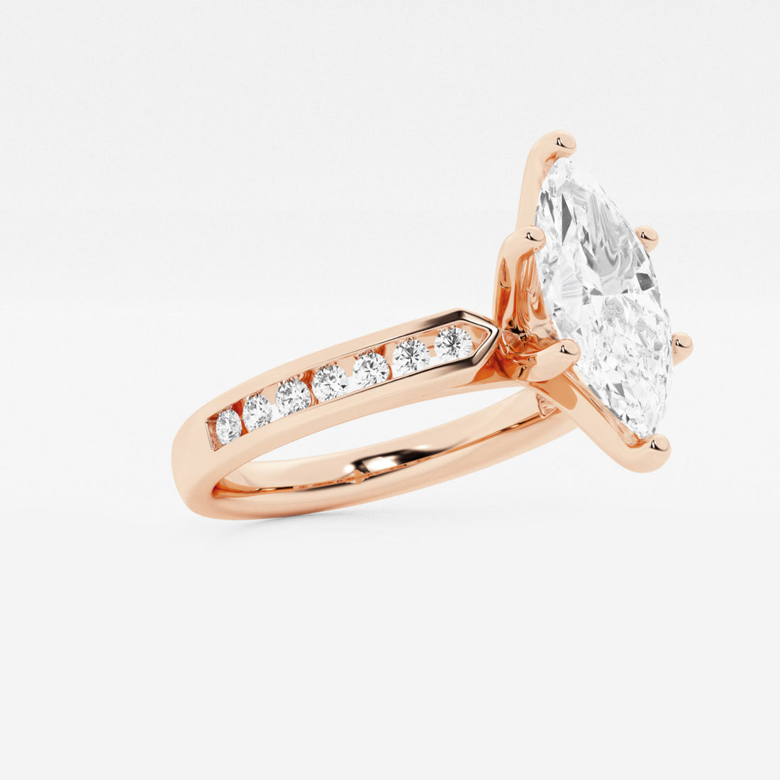 Althea Marquise Lab-Grown Diamond Engagement Ring with Channel Set Side Accents
